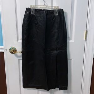 Genuine leather skirt